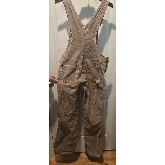 Silver Jeans Corduroy Overalls Beige sz 4 carpenter utility straight leg - Picture 2 of 11